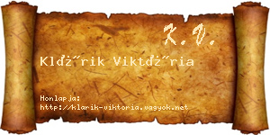 Klárik Viktória névjegykártya